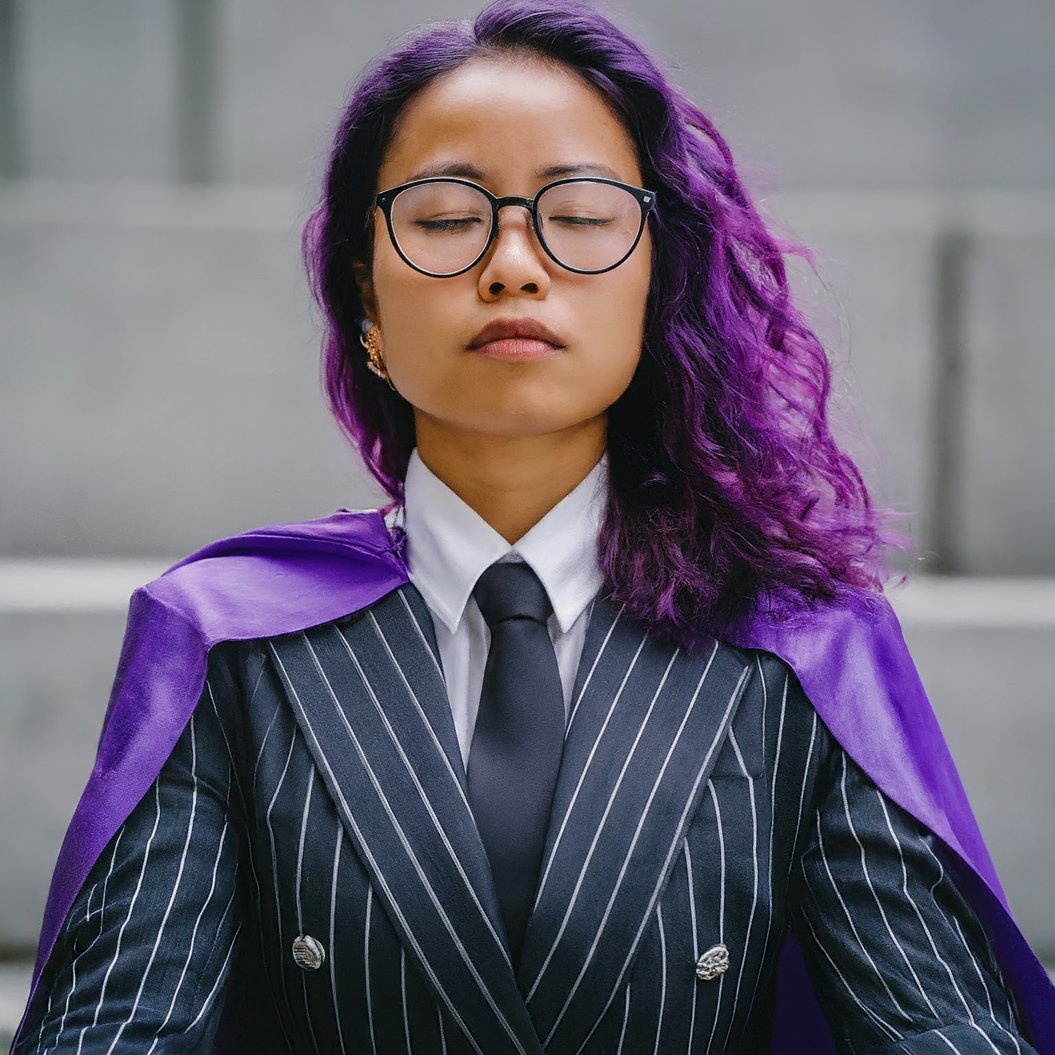 Woman with closed eyes relaxing.