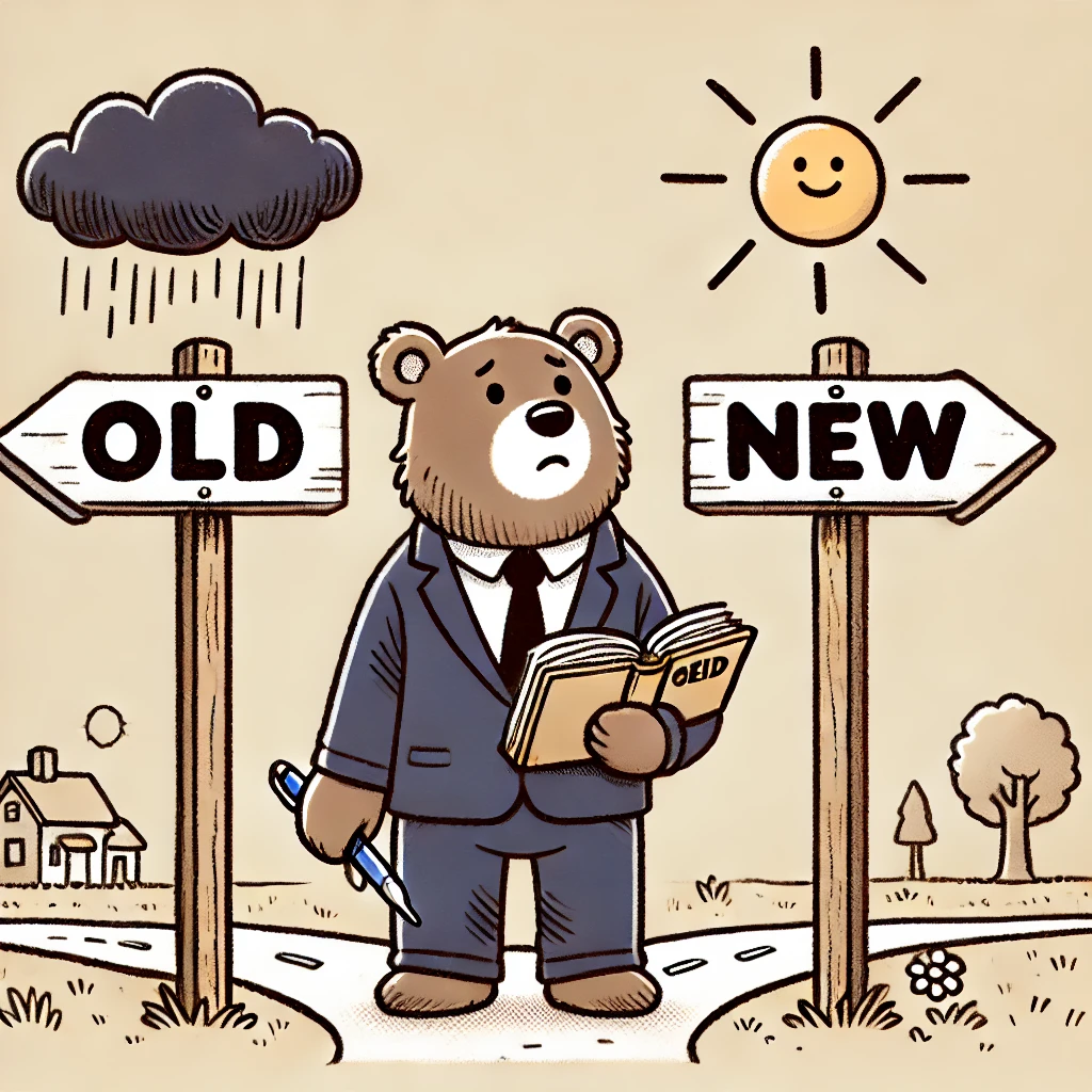 Bear at a crossroads