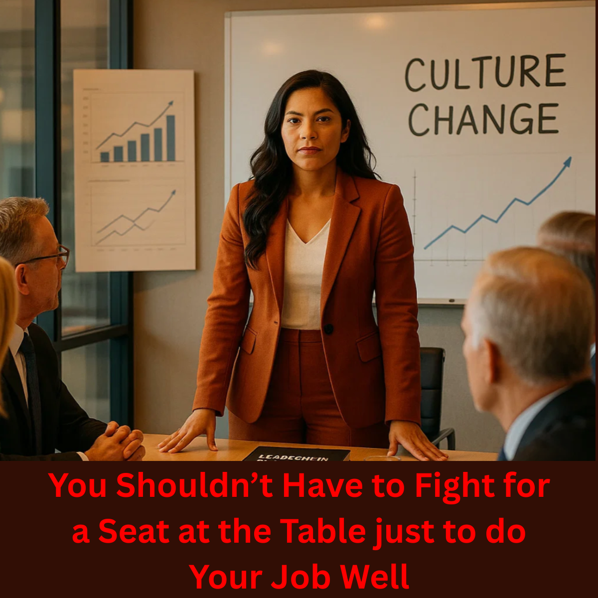 Picture of leader: You shouldn’t have to fight for a seat at the table just to do your job well.